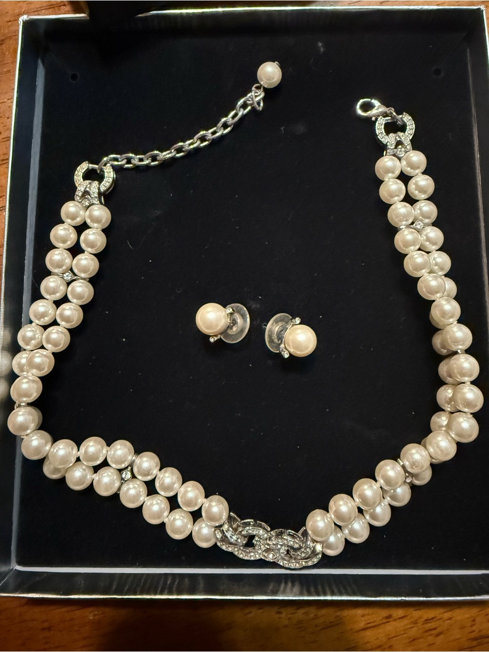 Joan Rivers Pearl Double-Strand Necklace with Crystal Knot Accent - Ivory